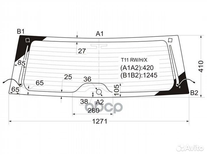 Стекло заднее с обогревом chery tiggo 05-13 T11