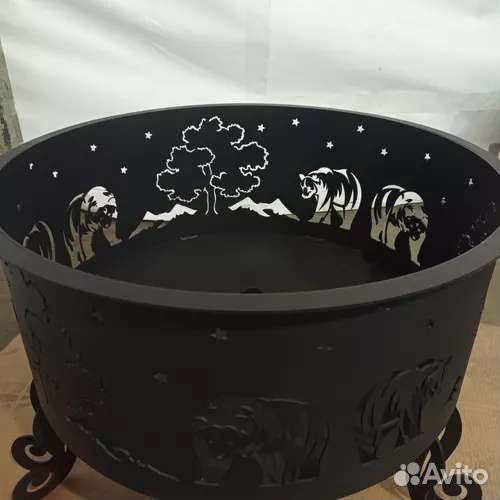 Чаша для костра 73см медведи