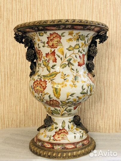 Ваза фарфор, бронза