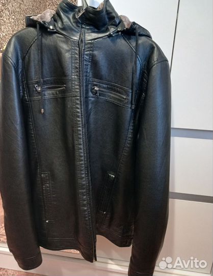 Кожаная куртка мужская 64 размер