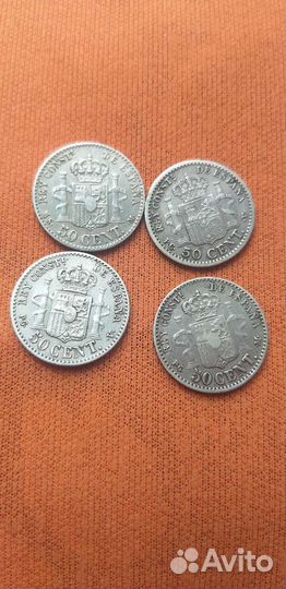 Испания. 50 сентимо 1880г