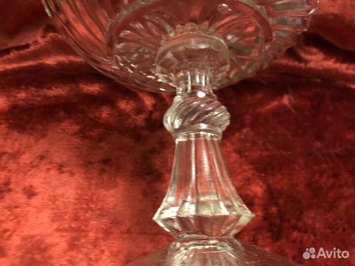 Ваза на ножке царское стекло Мальцов