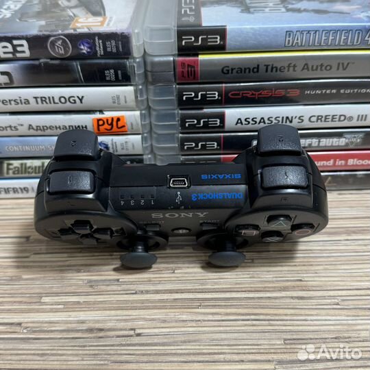 Оригинальный Геймпад/Джостик для PS3 Черный