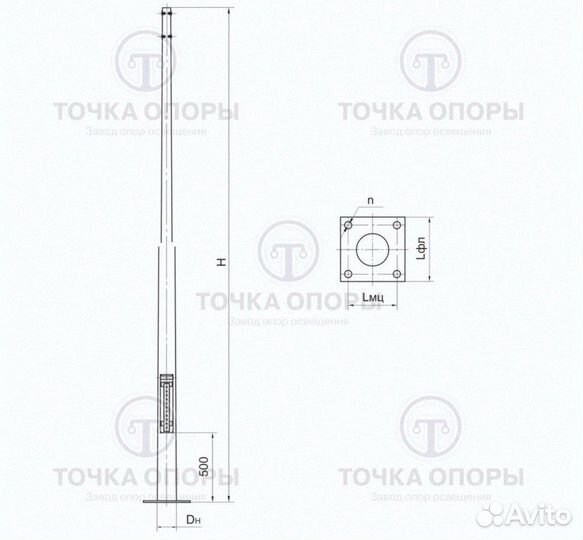 Опора круглоконическая окк-5,0