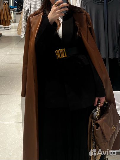 Кожаный тренч женский