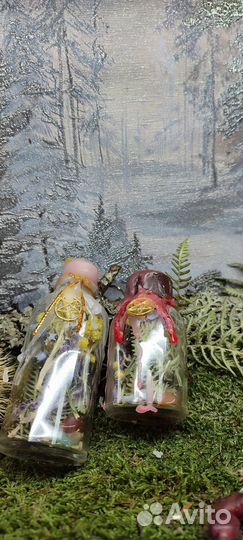 Ведьмина бутылочка с папоротником на удачу