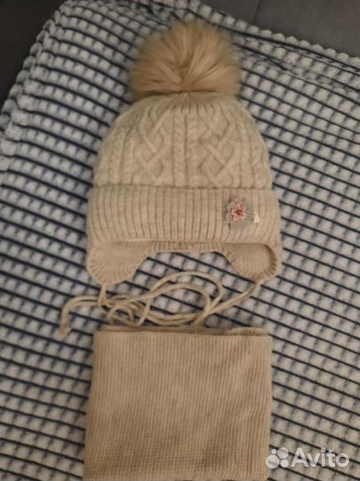 Комплект шапка, снуд зима
