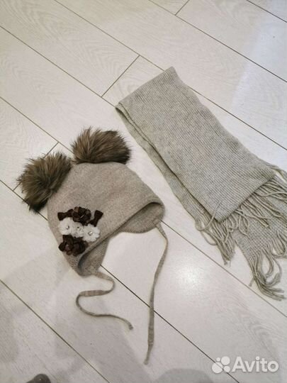 Комплект шапка, шарф для девочки 4/5 лет
