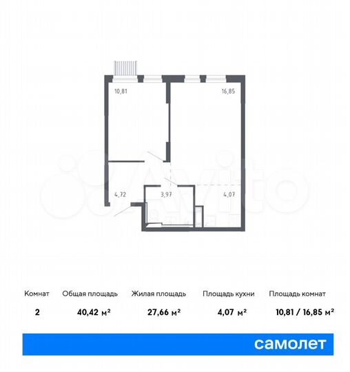 2-к. квартира, 40,4 м², 17/17 эт.