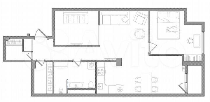 2-к. квартира, 71,9 м², 4/8 эт.