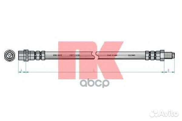 Шланг тормозной mercedes W202 510мм передний 85
