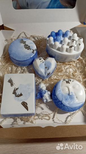 Подарочный набор, свечи, мыло, гипсовый декор