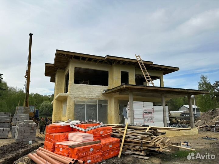 Напыление ППУ утепление ангаров \ BASF