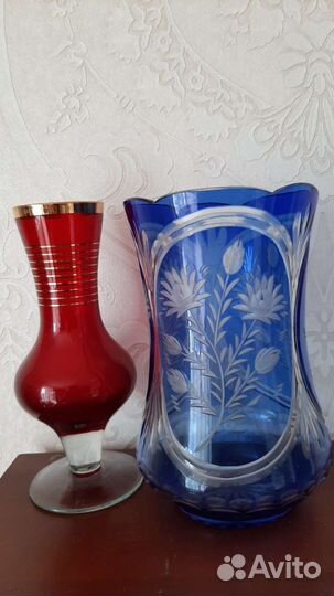 Ваза цветное стекло СССР