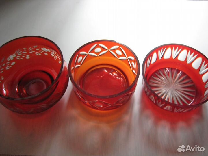 Салатник фруктовница красная 4 шт. СССР