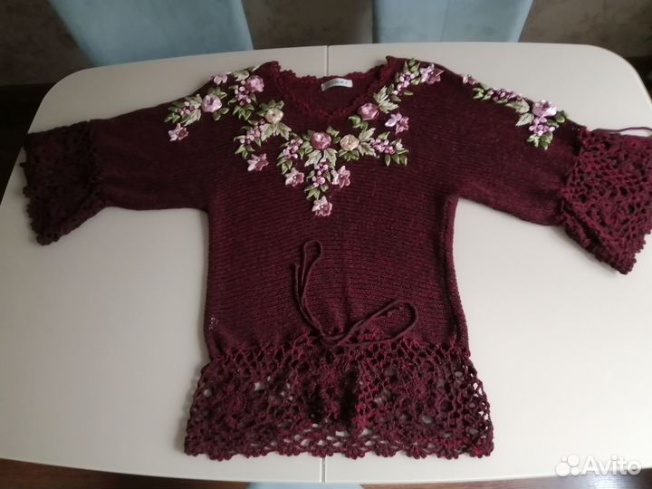 Кофта женская цвета бордо р.50