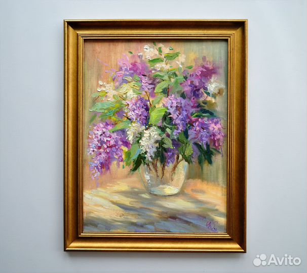 Картина маслом Сирень