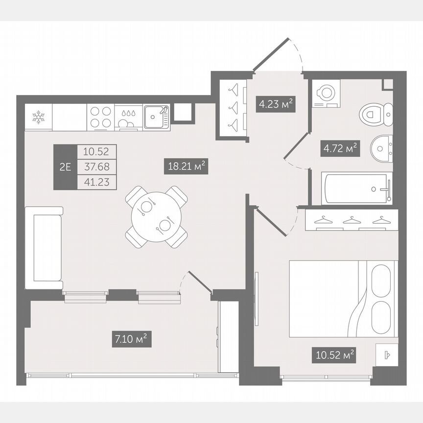 1-к. квартира, 41,2 м², 2/10 эт.