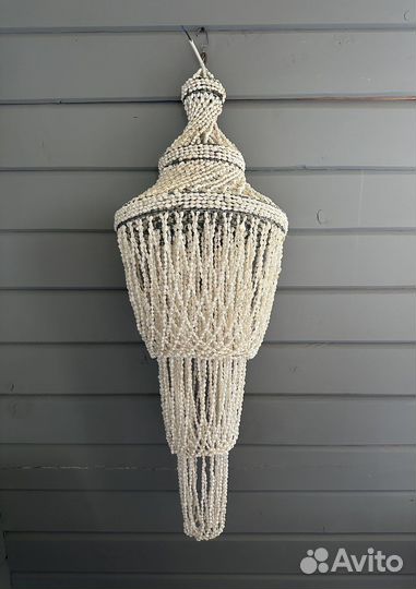 Светильник подвесной люстра из ракушек с Бали