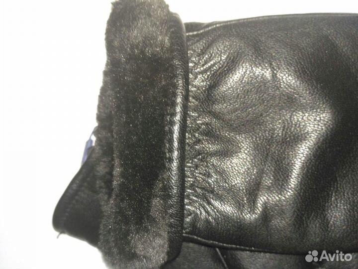 Кожаные варежки мужские из телячьей кожи