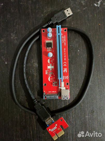 PCE164P-N03 Ver007S Переходник Riser card PCI-Ex1