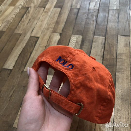 Яркая оранжевая бейсболка кепка Polo Ralph Lauren