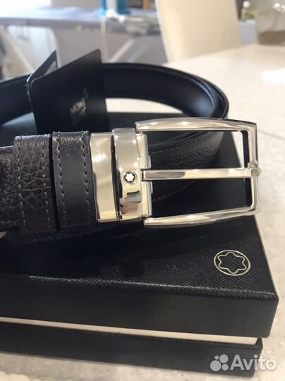 Мужской кожаный ремень mont blanc