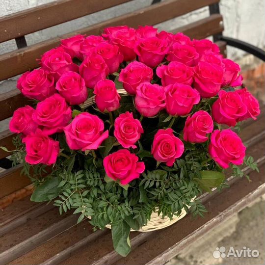 Корзина с Розами. Букеты. Цветы с Доставкой