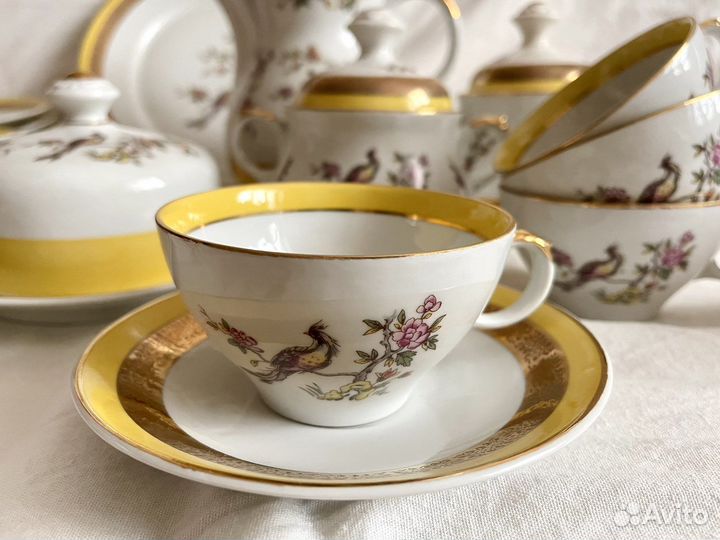 Чайный сервиз с павлинами Kahla ГДР в идеале