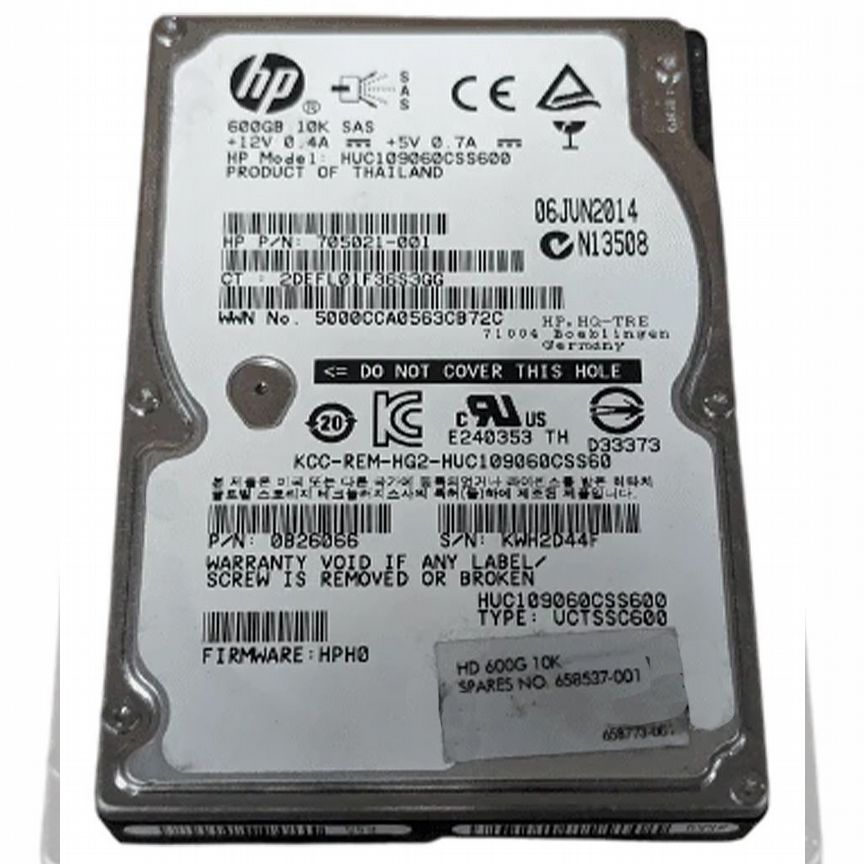 [705021-001] Жесткий Диск Hp 600gb Sas 2,5" Hdd 705021-001