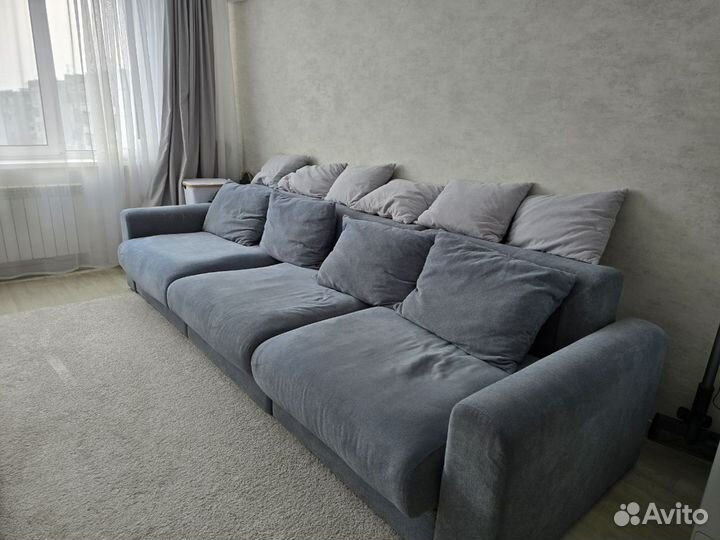 Диван синий бу прямой