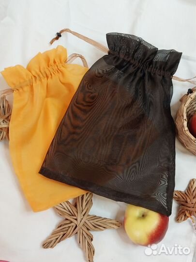 Мешочки текстильные (шифон) для упаковки. Подарок