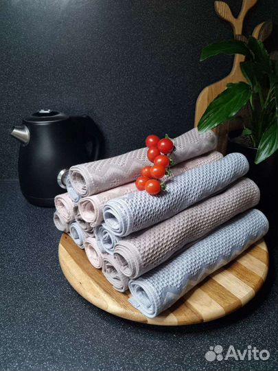 Кухонные полотенца вафельные хлопок набор