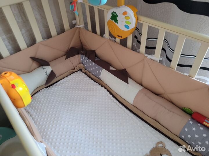 Детская кроватка papaloni с матрасом и ящиком