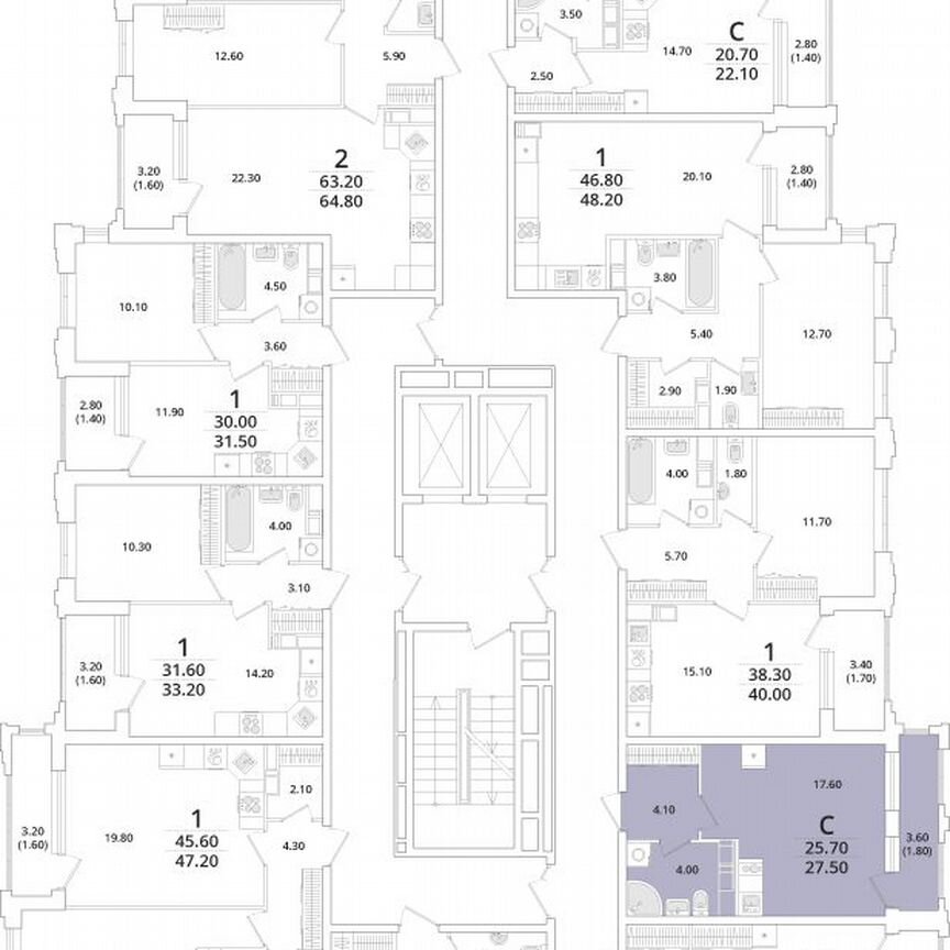 Квартира-студия, 28 м², 12/13 эт.