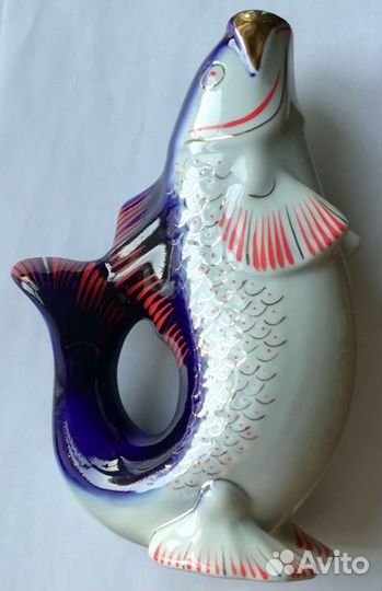 Графин, рюмки, сервиз «Семейство карпов», синий