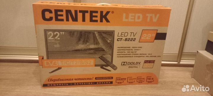Телевизор LED Centek CT-8222, 22