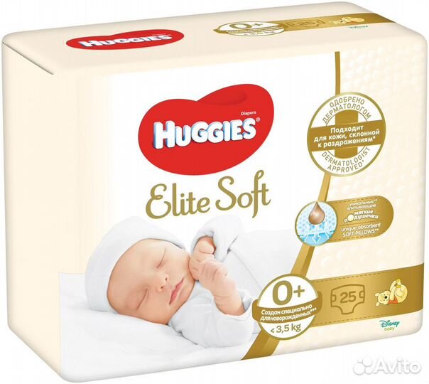 Подгузники Huggies elite soft 0