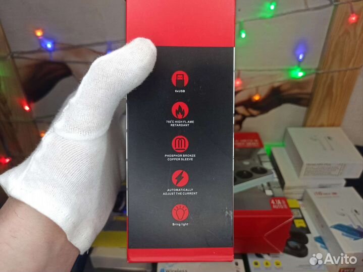 Сетевой фильтр 6 USB и 3 розетки / Удлинитель