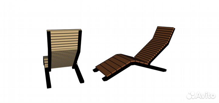 Уличный парковый шезлонг лежак А-02