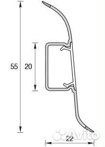 Плинтус пвх Ideal Дуб Рустик - 55мм