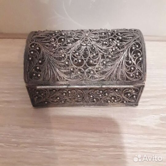Шкатулка мельхиор Скань