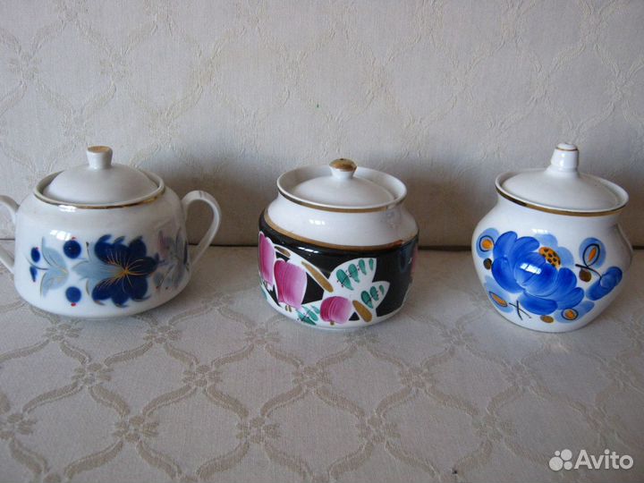 Сахарницы фарфор советский, СССР, ручная роспись