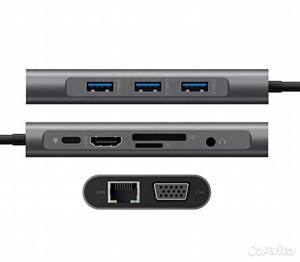 Адаптер/переходник Type-C HUB 10 в 1 Apple MacBook