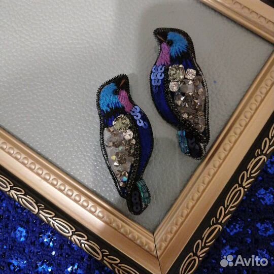 Сет брошей Птицы