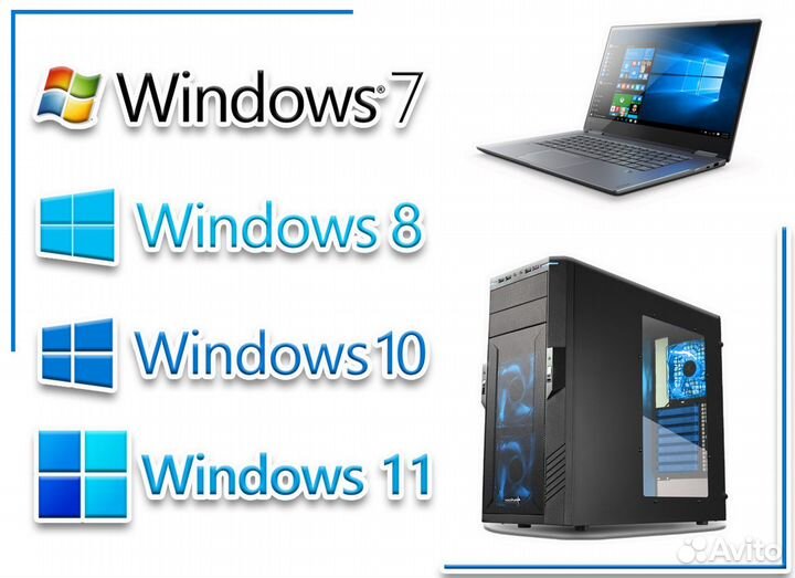 Установка Windows 7,8,10 и 11 на пк и ноутбуки