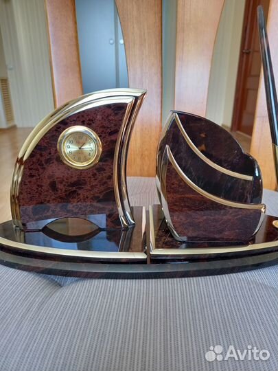 Настольный набор из обсидиана