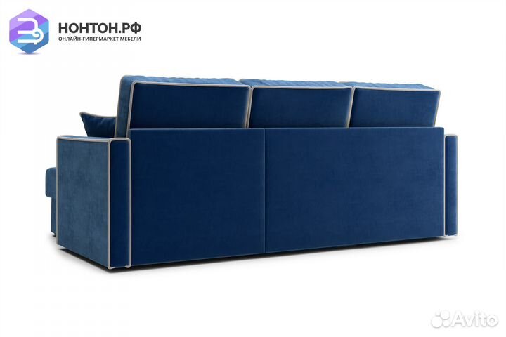 Диван угловой дельфин Леон темно-синий