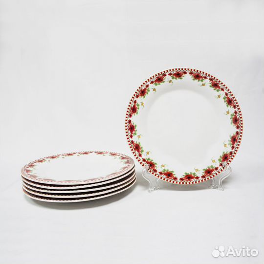 Набор тарелки десертные 6 шт. Маки, диаметр 20,5 с