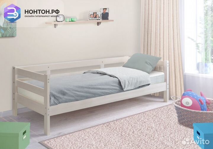 Кровать детская Норка выбеленная береза